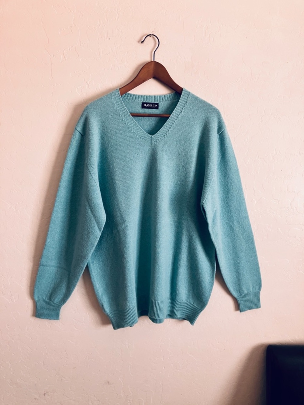 Hawico Sweater Mens XL 48 Blue Geelong Wool Lambswool